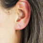 Crescent Moon Pull Through Hoop Earrings, thumbnail 1 of 8