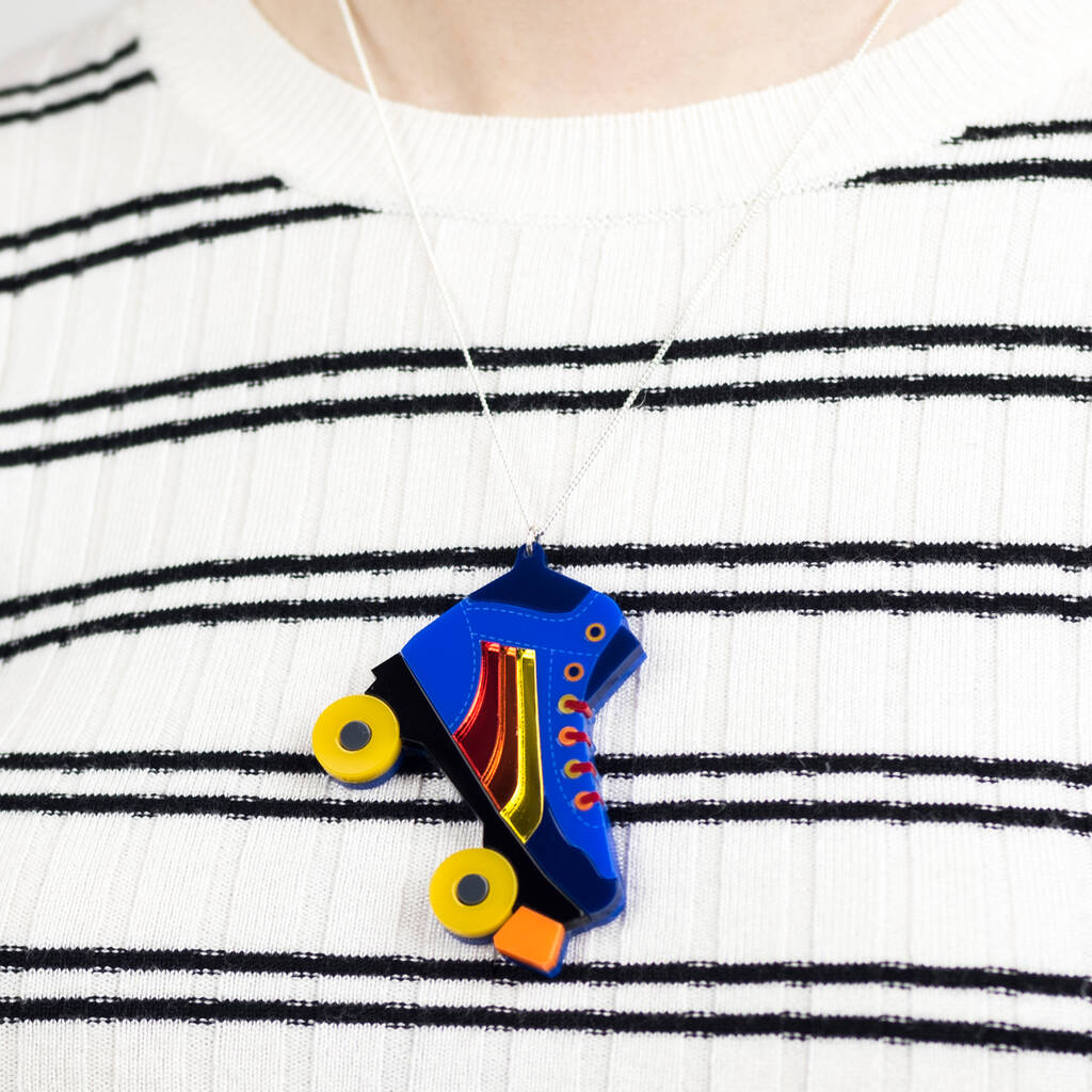 Retro Roller Skate Necklace By Laura Danby