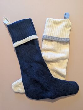 Personalised Pure Cashmere Cable Christmas Stocking, 4 of 9