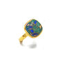18k Gold Vermeil Plated Azurite May Birthstone Ring, thumbnail 4 of 4