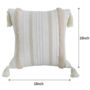 Boho Pillow Case Beige Square With Tassels, thumbnail 2 of 4
