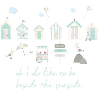 Beach Huts Fabric Wall Stickers, 4 of 6