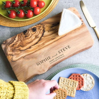 Personalised Olive Wood Platter Gift For Couples, 2 of 9