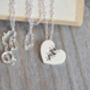 Mended Heart Necklace With Silver Sutures, thumbnail 1 of 2