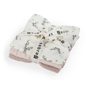 3pcs Muslin, Powder Blossom, Rose, 3 of 3