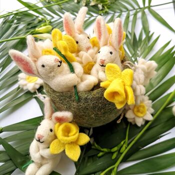 Handmade Felt Delilah Bunny Easter Decoration, 4 of 7