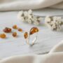 Modern Adjustable Baltic Amber And Sterling Silver Ring, thumbnail 1 of 3