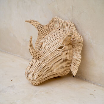 Triceratops Rattan Wall Mask Dinosaur Wall Art, 3 of 7