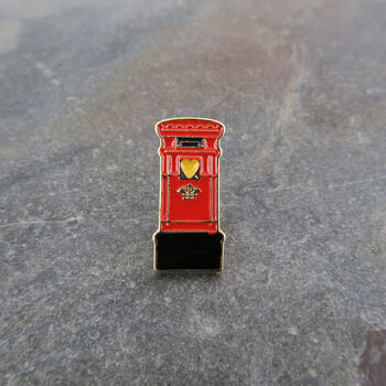 British Red Post Box Lapel Pin Brooch, 2 of 2