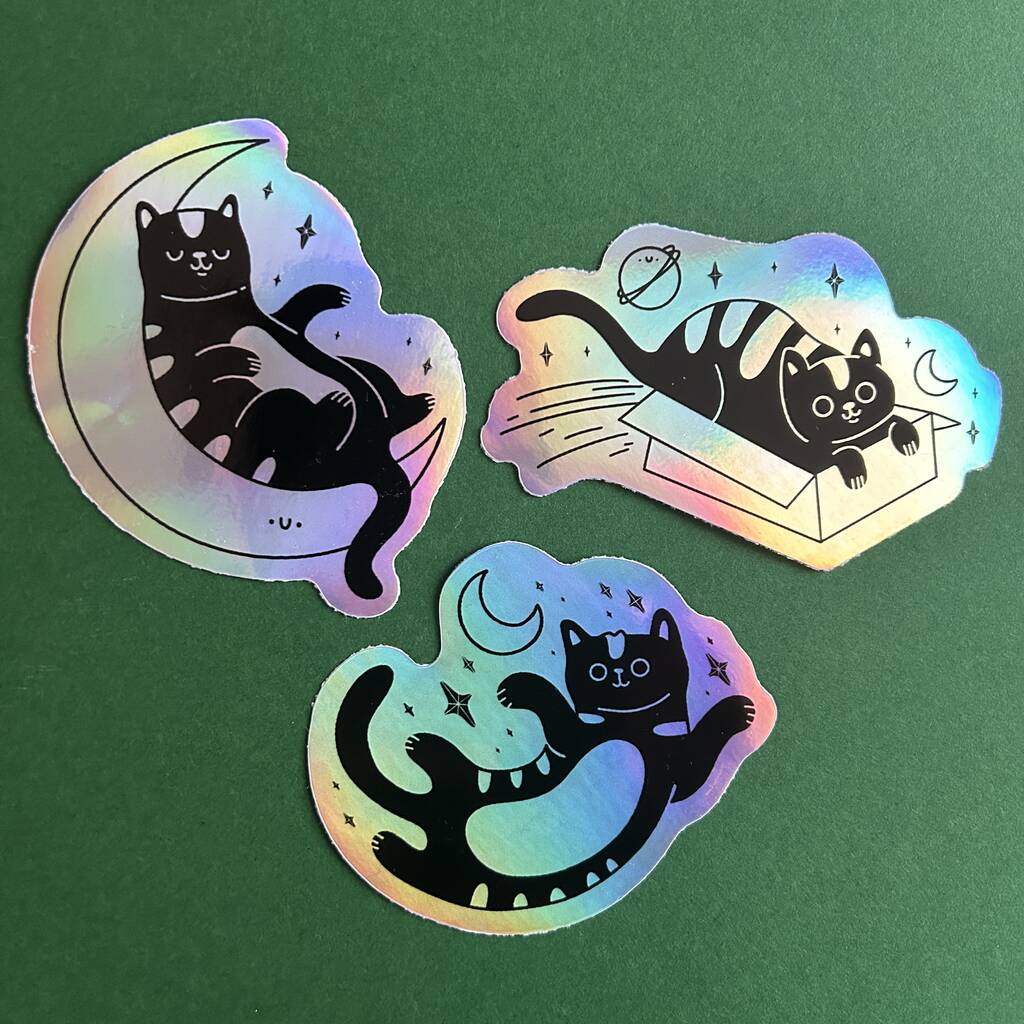 Space Cat Holographic Stickers, 1 of 6