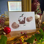 Woodland Christmas: Stuffed Hedgehogs Christmas Card, thumbnail 2 of 9