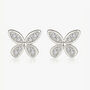 Rose Gold Or Silver Butterfly Stud Earrings With Stones, thumbnail 4 of 6