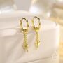 Sterling Silver Lavender Huggie Hoop Earrings, thumbnail 7 of 11