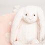 White Bunny Toy And Pink Heart Blanket Baby Gift Set, thumbnail 4 of 5