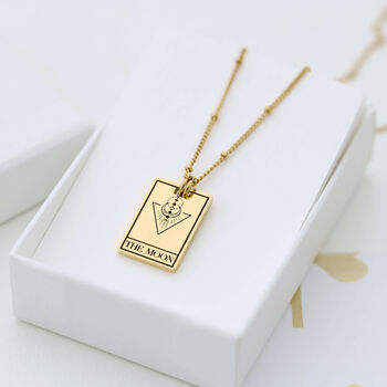 Engraved Minimalist Tarot Card Necklace, 6 of 11