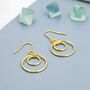 Sterling Silver Double Circle Drop Hook Earrings, thumbnail 8 of 12