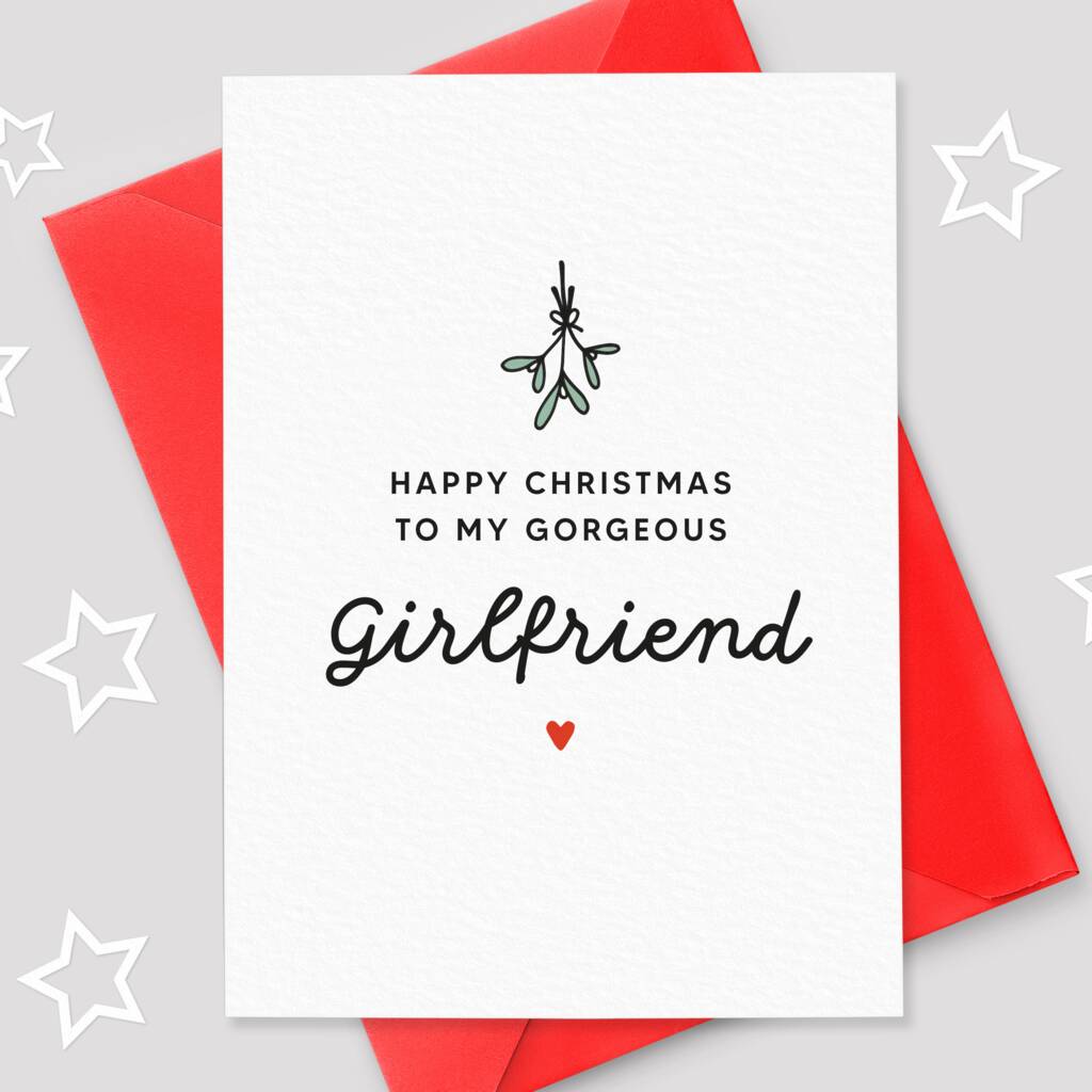 Mistletoe Girlfriend Christmas Card, 1 of 2