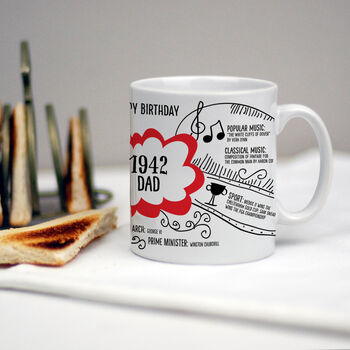 80th Birthday Gift Personalised 1943 Mug, 2 of 8