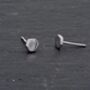 Hexagon Geometry Stud Earrings In Sterling Silver, thumbnail 4 of 12