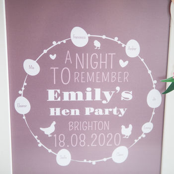 Personalised 'Night To Remember' Hen Party Print, 6 of 6
