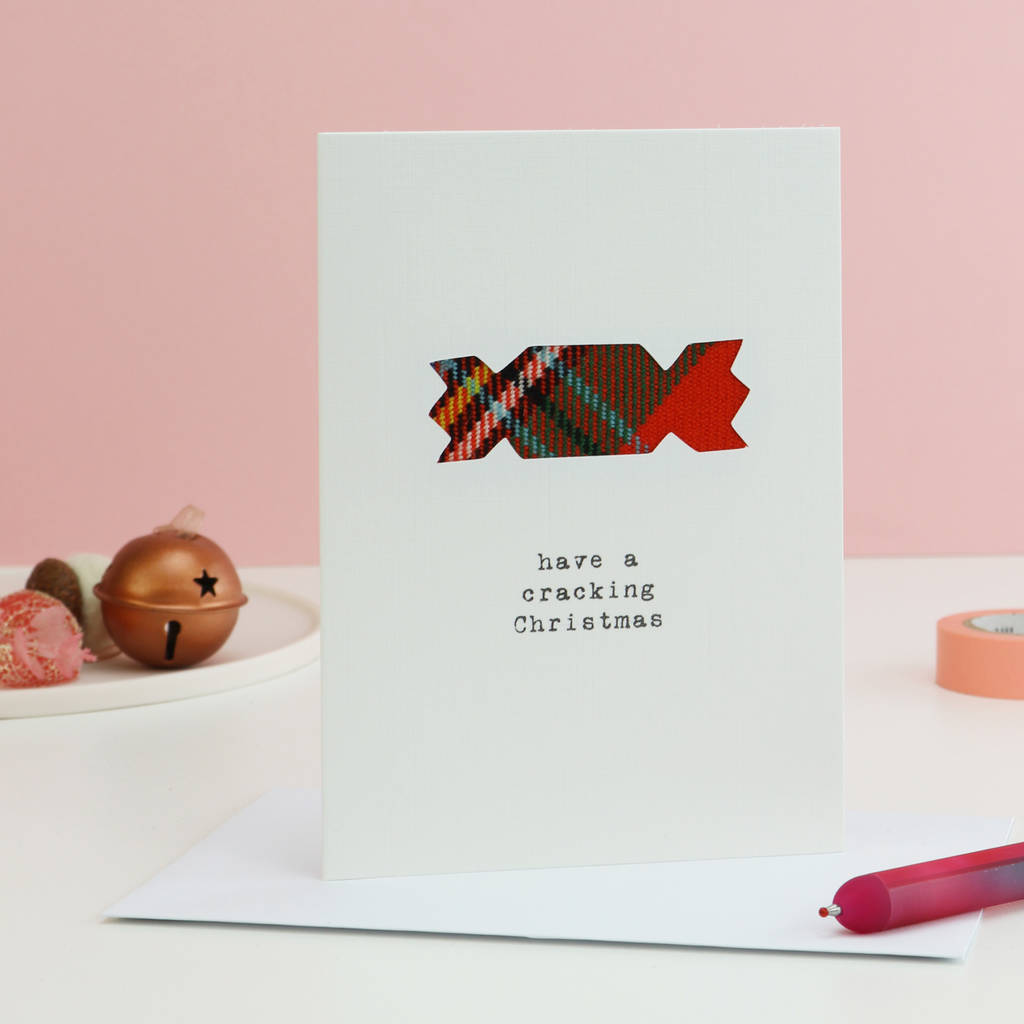 Funny Tartan Cracker Scottish Christmas Card By Hiya Pal