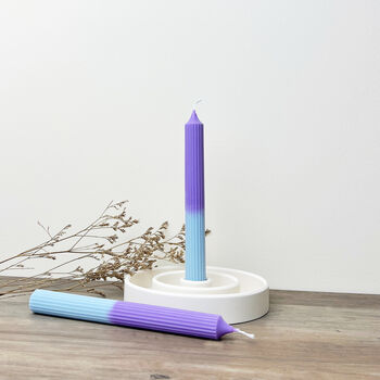 Two Tone Blue And Purple Taper Candles, 4 of 4