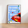 The Sooner It’s Done, The Sooner It’s Done” Floral Vintage Car Art Print, thumbnail 3 of 4