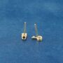 Small Padlock And Key Cz Stone Stud Earrings, Gold, thumbnail 5 of 8