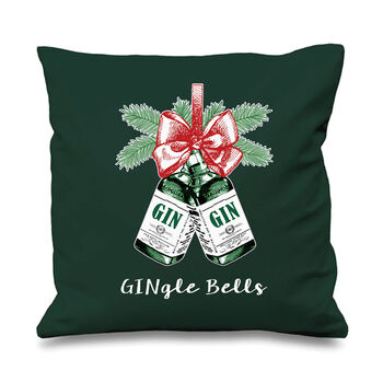 'Gingle Bells' Gin Christmas Cushion, 3 of 6