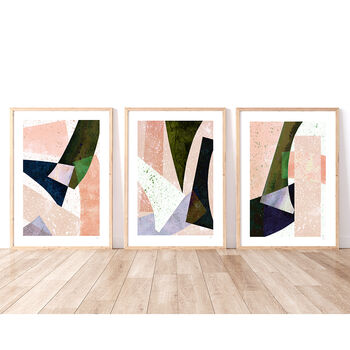 Abstract Colour Block Prints Set Of Three, 3 of 12