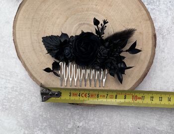 Black Gothic Dried Flower Hair Comb, 3 of 6