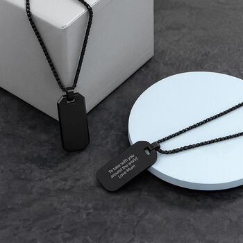 Personalised Men's Gunmetal Pendant Necklace, 3 of 4