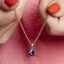 Gold Plated September Sapphire Birthstone Necklace, thumbnail 1 of 6
