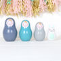 Nesting Dolls With Bunny Rabbit In Personalised Cotton Bag, thumbnail 4 of 5