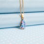 Hand Painted Forget Me Not Pendant Necklaces, thumbnail 5 of 7