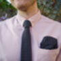 Mens Black And White Polkadot Print Pocket Square, thumbnail 4 of 8