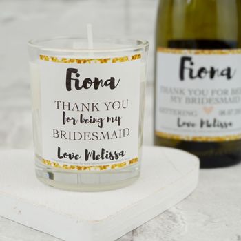 Thank You For Being My Bridesmaid Mini Champagne Labels, 3 of 3