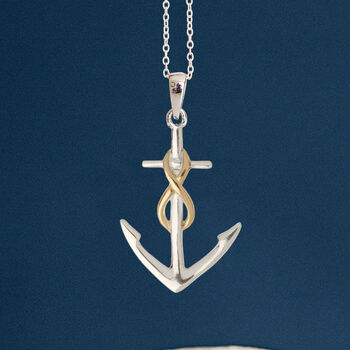 Sterling Silver Infinity Anchor Necklace, 3 of 11