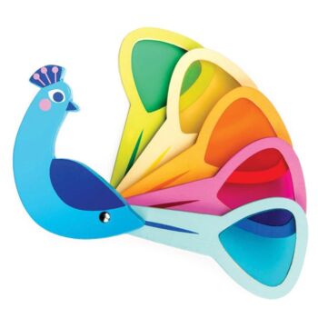 Bright Wooden Peacock Colours Toy, 2 of 4