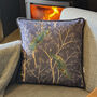 Luxury Super Soft Velvet Cushion Peacock Grey With Optional Piping, thumbnail 2 of 7