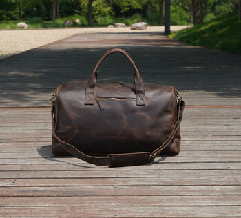 Genuine Leather Weekend Bag In Vintage Look, 3 of 12