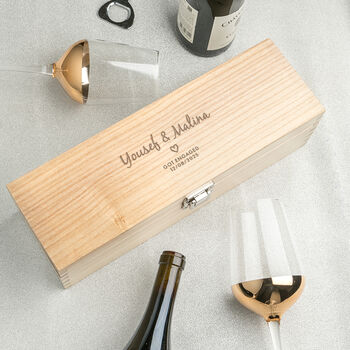 Personalised Wooden Anniversary Wine Box, 2 of 8