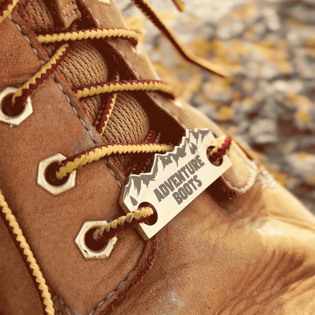 Personalised Solid Brass Hiking Boot Shoe Tags, thumbnail 2 of 12