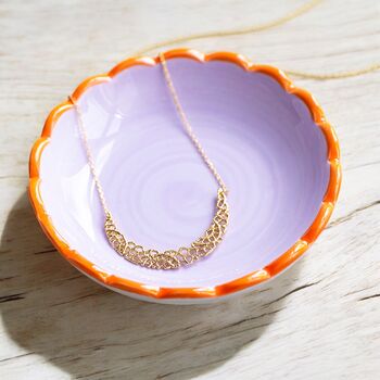 Abstract Filigree Crescent Moon Necklace, 5 of 8