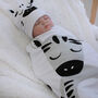 Zebra Stretchie Swaddle And Beanie Set, thumbnail 1 of 4