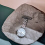 Mother Of Pearl And Silver Link Chain Fob Watch, thumbnail 1 of 2