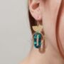Geometric Green Dangle Earrings, thumbnail 1 of 3