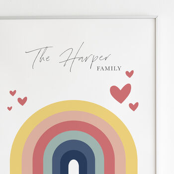 Rainbow Family Tree Personalised Print, 3 of 5