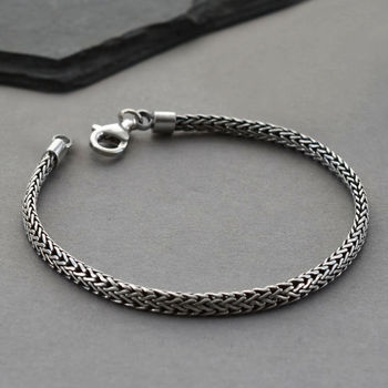 Sterling Silver Oval Snake Bracelet, 5 of 7