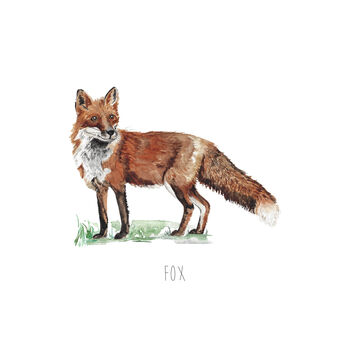 Fox Personalised Watercolour Art Print, 3 of 5